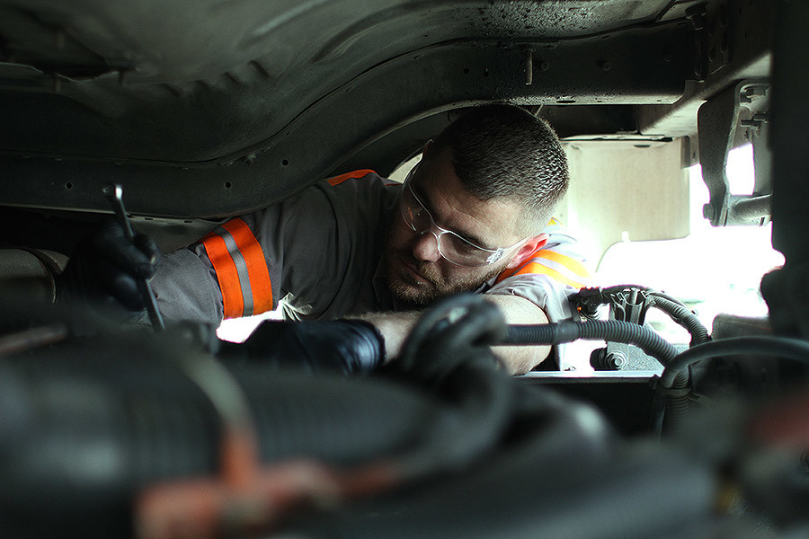 diesel technician working