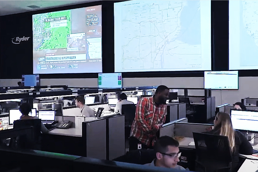 Ryder transportation management center interior in Dallas, Texas